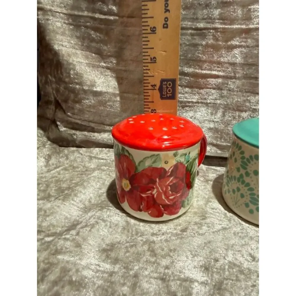The Pioneer Woman Vintage Floral Salt and Pepper and Butter Dish Set